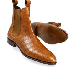 Alligator Shoes|Chelsea Boots|Carmina ALLIGATOR CHELSEA BOOTS 80186 INCA TANNED