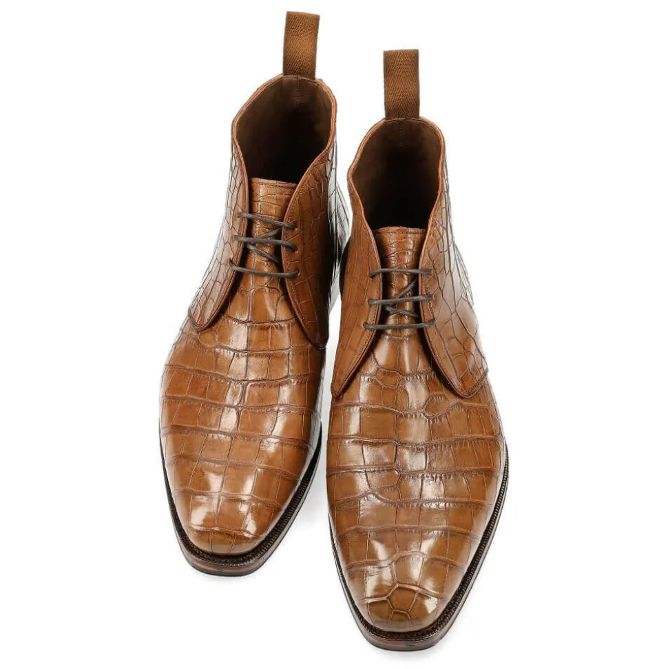 Alligator Shoes|Chukka & Desert Boots|Carmina ALLIGATOR CHUKKA BOOTS 10027 RAIN TANNED