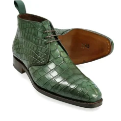 Alligator Shoes|Chukka & Desert Boots|Carmina ALLIGATOR CHUKKA BOOTS 10027 RAIN GREEN