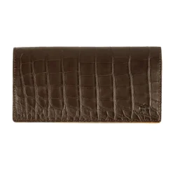 Wallet For Men|Carmina ALLIGATORE LONG WALLET FOR MEN BROWN