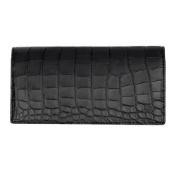 Wallet For Men|Carmina ALLIGATORE LONG WALLET FOR MEN BLACK