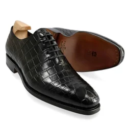 Alligator Shoes|Wholecut Oxford|Carmina ALLIGATORE SHOES 910 RAIN BLACK