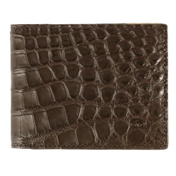Wallet For Men|Carmina ALLIGATORE SLIM WALLET FOR MEN BROWN