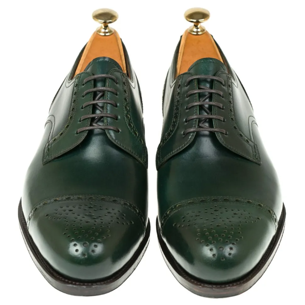 Cordovan Derby Shoes|Carmina CORDOVAN BLUCHER SHOES 80531 FOREST GREEN