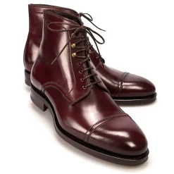 Men's Work Boots|Cap Toe Boots|Carmina CORDOVAN BOOTS 80179 SOLLER BURGUNDY