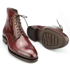 Men's Work Boots|Cap Toe Boots|Carmina CORDOVAN BOOTS 80179 SOLLER BURGUNDY