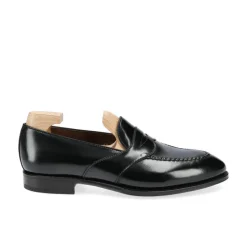Penny Loafers|Cordovan Loafers|Carmina CORDOVAN FULL STRAP LOAFERS 80372 UETAM EE BLACK