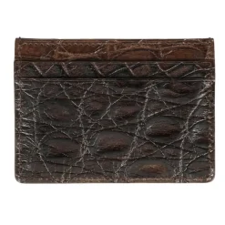 Card Holders|Card Holders|Carmina CROCODILE CARD HOLDER IN BROWN