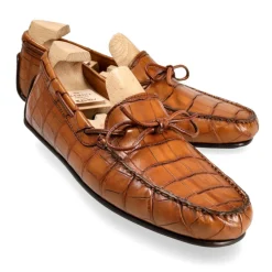 Alligator Shoes|Driving Loafers|Carmina DRIVING LOAFERS 80802 MARIVENT TANNED