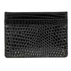 Card Holders|Card Holders|Carmina LIZARD CARD HOLDER IN BLACK