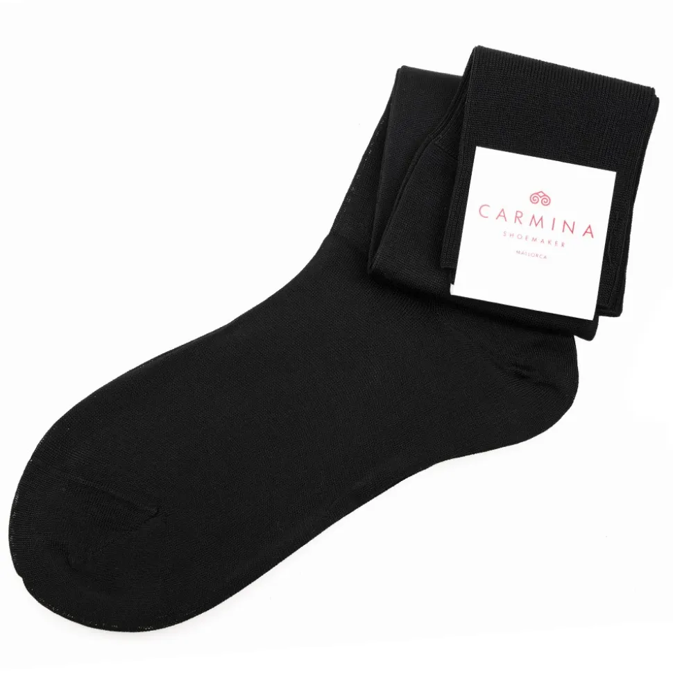 Socks|Carmina Long black socks