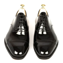 Cap Toe Oxfords|Carmina PATENT SHOES 80386 RAIN BLACK
