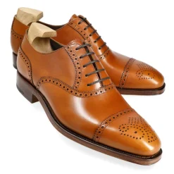 Cap Toe Oxfords|Carmina SEMI BROGUE OXFORDS 10051 RAIN TANNED