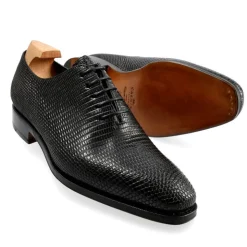 Lizard Shoes|Wholecut Oxford|Carmina WHOLECUT OXFORD 910 RAIN BLACK