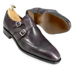 Double Monk Strap Shoes|Carmina WINGTIP DOUBLE MONK STRAPS 80133 SIMPSON BLACK