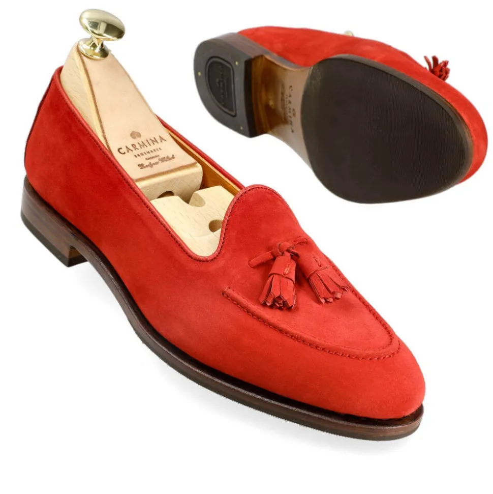 Tassel Loafers|Carmina WOMEN TASSEL LOAFERS 1842 DRAC RED