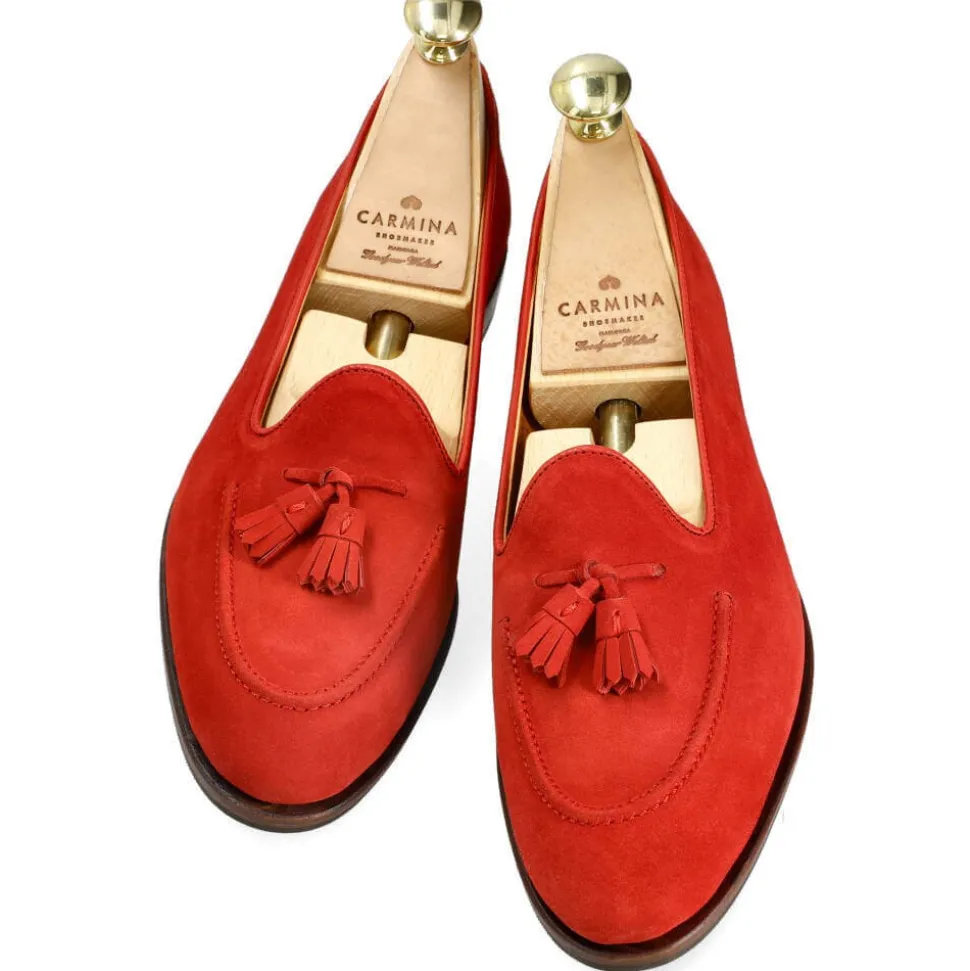 Tassel Loafers|Carmina WOMEN TASSEL LOAFERS 1842 DRAC RED