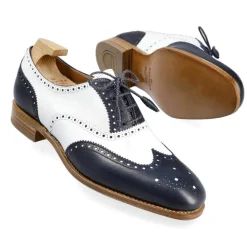 Wingtip Oxford|Carmina WOMEN'S OXFORDS SHOES 1265 HILLS NAVY/WHITE