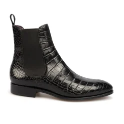 Alligator Shoes|Chelsea Boots|Carmina ALLIGATOR CHELSEA BOOTS 80186 BLACK