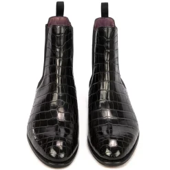 Alligator Shoes|Chelsea Boots|Carmina ALLIGATOR CHELSEA BOOTS 80186 BLACK