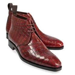 Alligator Shoes|Chukka & Desert Boots|Carmina ALLIGATOR CHUKKA BOOTS 10027 RAIN BURGUNDY