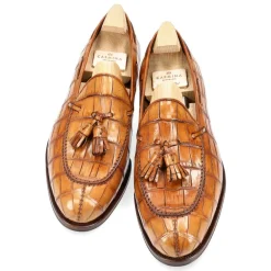 Alligator Shoes|Tassel Loafers|Carmina ALLIGATOR TASSEL LOAFERS 734 FOREST TANNED