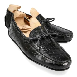 Alligator Shoes|Driving Loafers|Carmina ALLIGATORE DRIVING LOAFERS 80802 MARIVENT BLACK