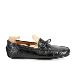 Alligator Shoes|Driving Loafers|Carmina ALLIGATORE DRIVING LOAFERS 80802 MARIVENT BLACK