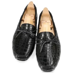 Alligator Shoes|Driving Loafers|Carmina ALLIGATORE DRIVING LOAFERS 80802 MARIVENT BLACK