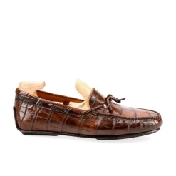 Alligator Shoes|Driving Loafers|Carmina ALLIGATORE DRIVING LOAFERS 80802 MARIVENT WALNUT