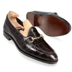 Alligator Shoes|Horsebit Loafers|Carmina ALLIGATORE HORSEBIT LOAFERS 80643 UETAM BROWN