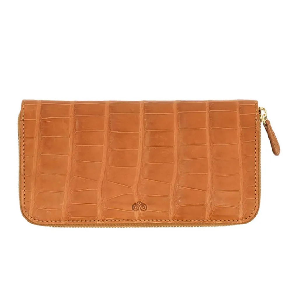 Wallet For Women|Carmina ALLIGATORE LARGE WALLET FOR WOMEN TANNED