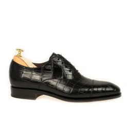 Alligator Shoes|Cap Toe Oxfords|Carmina ALLIGATORE OXFORDS 80386 RAIN BLACK