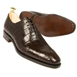 Alligator Shoes|Wholecut Oxford|Carmina ALLIGATORE SHOES 910 RAIN BROWN