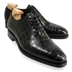 Alligator Shoes|Wholecut Oxford|Carmina ALLIGATORE SHOES 910 RAIN BLACK