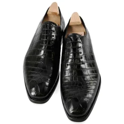 Alligator Shoes|Wholecut Oxford|Carmina ALLIGATORE SHOES 910 RAIN BLACK