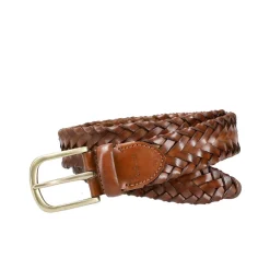 Men's Belts|Carmina BRAIDED LEATHER BELT TANNED