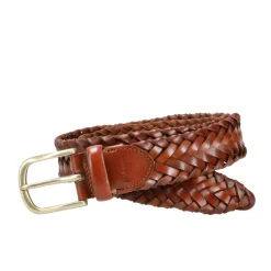 Men's Belts|Carmina BRAIDED LEATHER BELT RUST