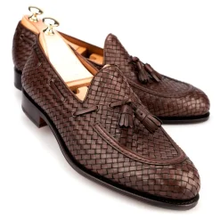 Tassel Loafers|Carmina BRAIDED TASSEL LOAFERS 80299 FOREST BROWN