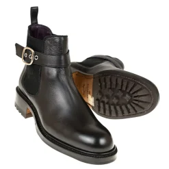 Women's Chelsea Boots|Carmina BUCKLE CHELSEA BOOTS 1800 OSCARIA BLACK