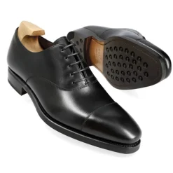 Cap Toe Oxfords|Carmina CAP TOE OXFORD SHOES 80386 RAIN BLACK