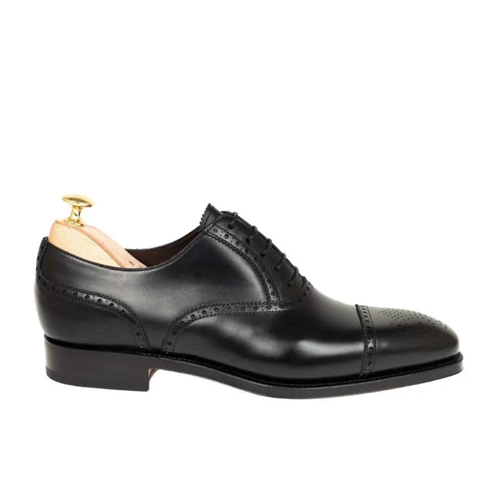 Cap Toe Oxfords|Carmina CAP TOE OXFORDS 10051 RAIN BLACK