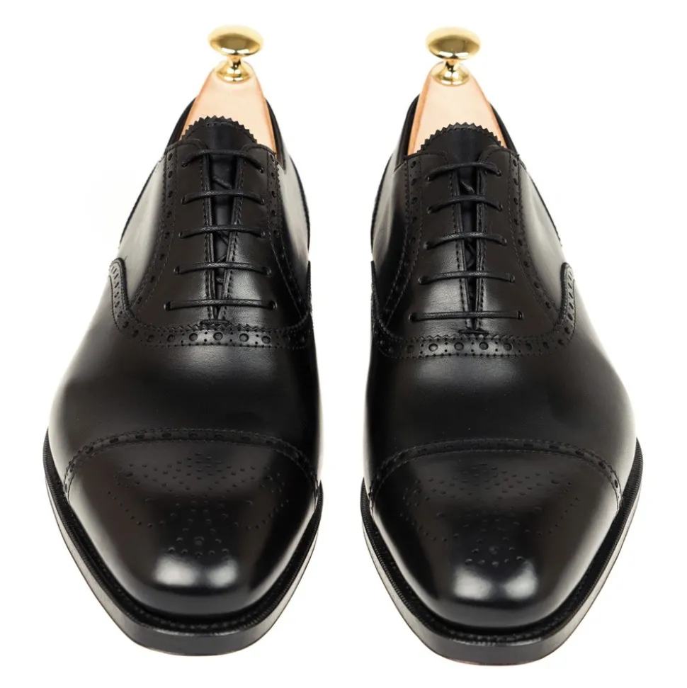 Cap Toe Oxfords|Carmina CAP TOE OXFORDS 10051 RAIN BLACK