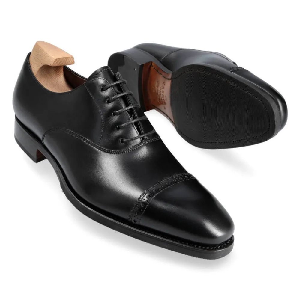Cap Toe Oxfords|Carmina CAP TOE OXFORDS 80201 RAIN BLACK