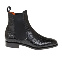 Alligator Shoes|Women's Chelsea Boots|Carmina CHELSEA BOOTS 1118 HILLS BLACK