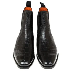 Alligator Shoes|Women's Chelsea Boots|Carmina CHELSEA BOOTS 1118 HILLS BLACK