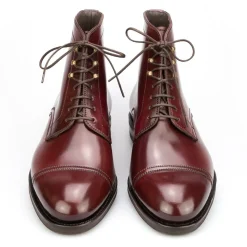 Men's Work Boots|Cap Toe Boots|Carmina CORDOVAN BOOTS 80179 SOLLER BURGUNDY