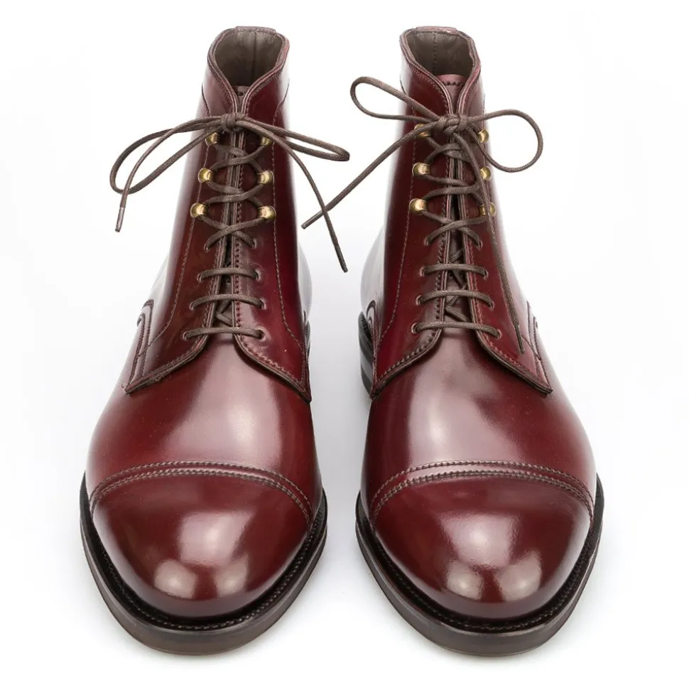 Men's Work Boots|Cap Toe Boots|Carmina CORDOVAN BOOTS 80179 SOLLER BURGUNDY
