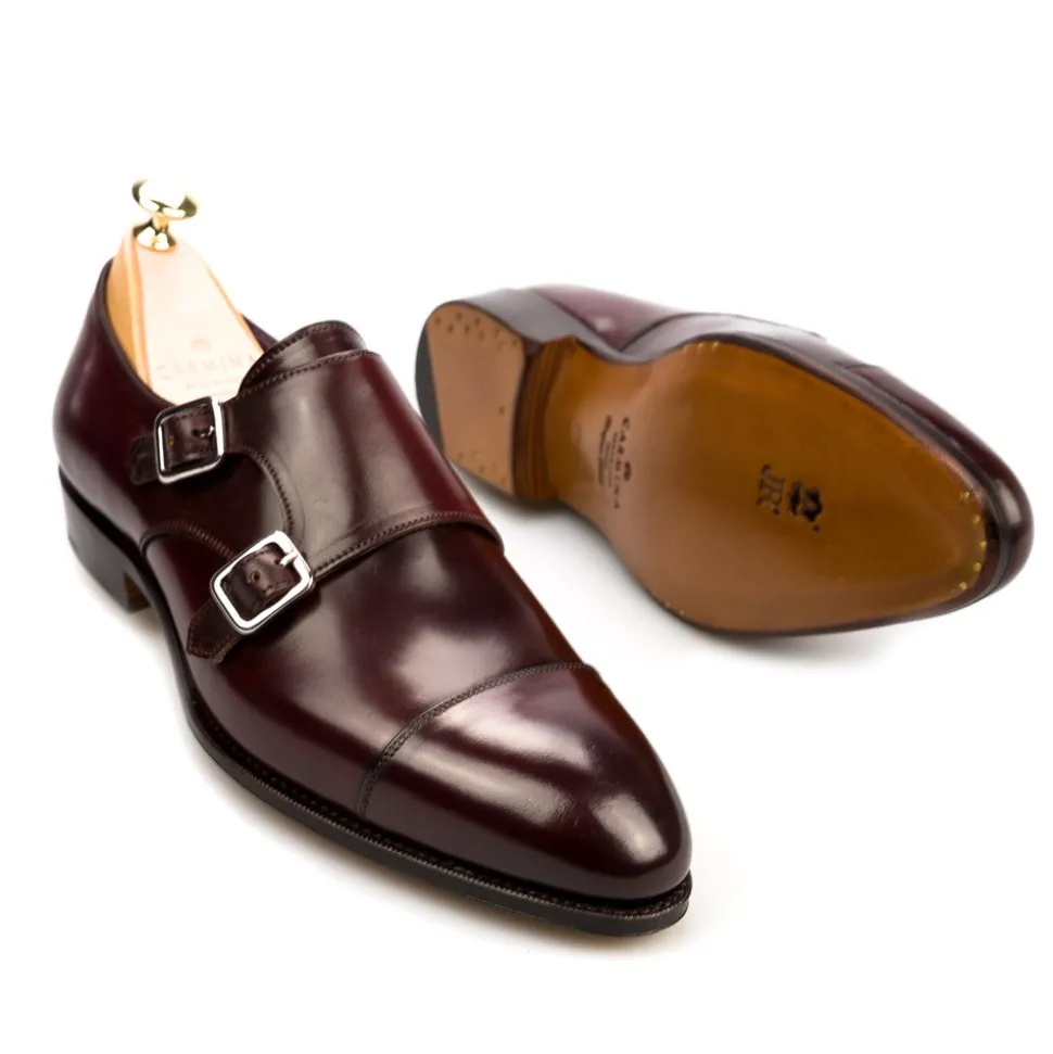 Double Monk Strap Shoes|Cordovan Monk Strap Shoes|Carmina CORDOVAN DOUBLE MONK STRAPS 80250 INCA BURGUNDY