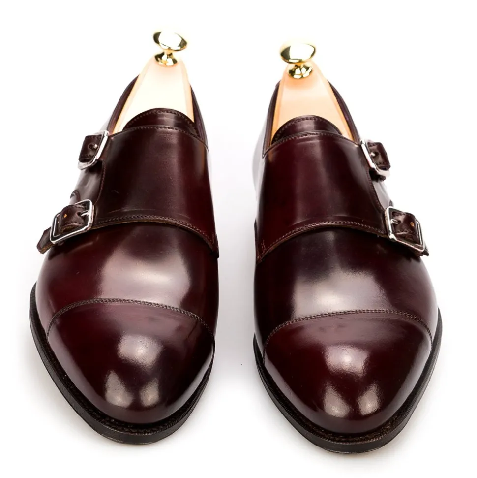 Double Monk Strap Shoes|Cordovan Monk Strap Shoes|Carmina CORDOVAN DOUBLE MONK STRAPS 80250 INCA BURGUNDY